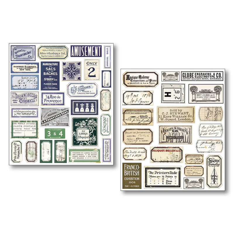 Ciao Bella - Vintage Scripts - Mixed Media Sticker Set