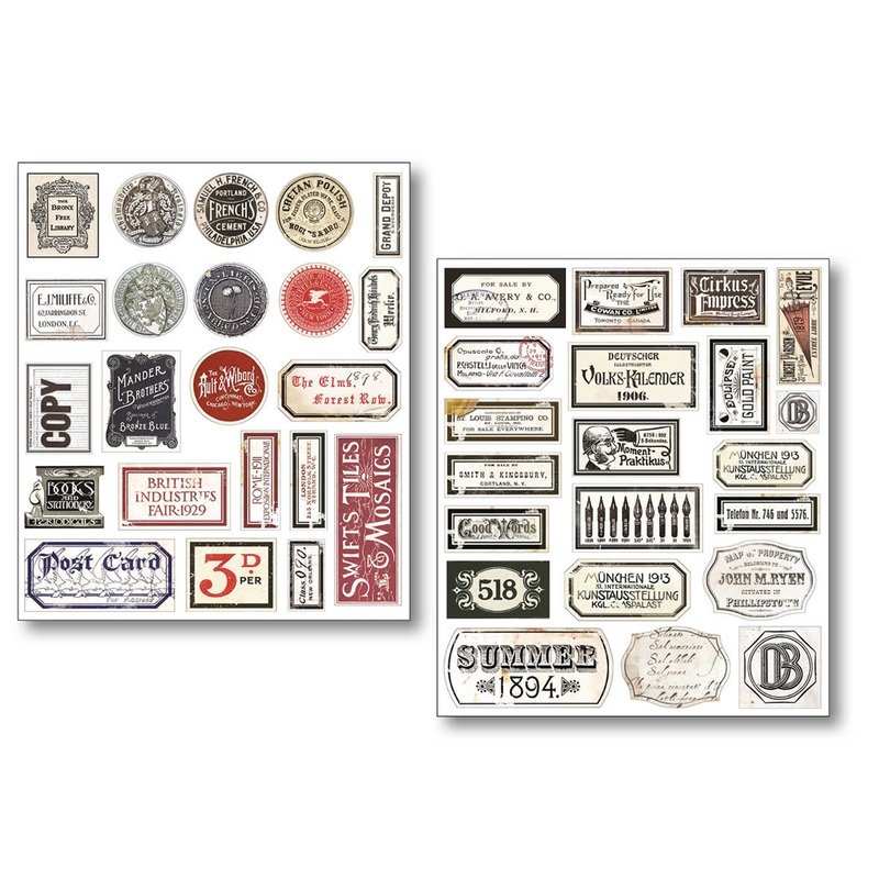 Ciao Bella - Vintage Scripts - Mixed Media Sticker Set