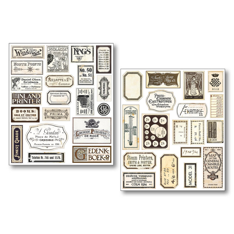 Ciao Bella - Vintage Scripts - Mixed Media Sticker Set