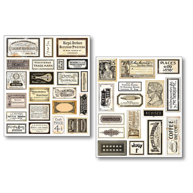 Ciao Bella - Vintage Scripts - Mixed Media Sticker Set