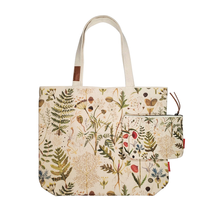 BV by Bruno Visconti - Tote Bag Canvas  -Greens and Flowers