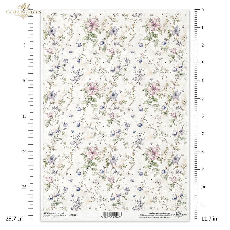 ITD Collection - Floral Shabby Chic - Rice Paper - R2598