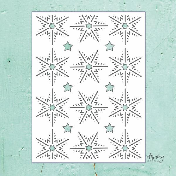 Mintay Papers - Kreativa - 6 x 8 Stencil - Snowflakes 2