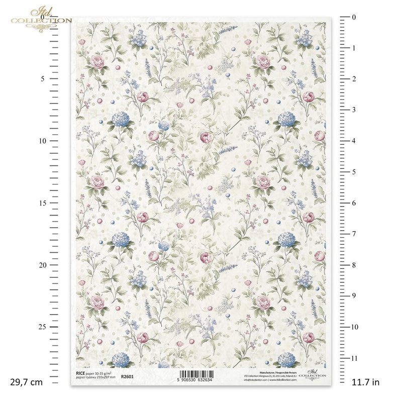 ITD Collection - Floral Shabby Chic - Rice Paper - R2601