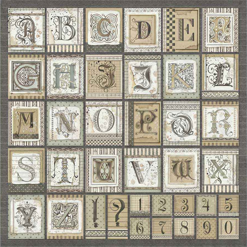 Stamperia - 12 x 12 Double Sided Paper - Alphabet
