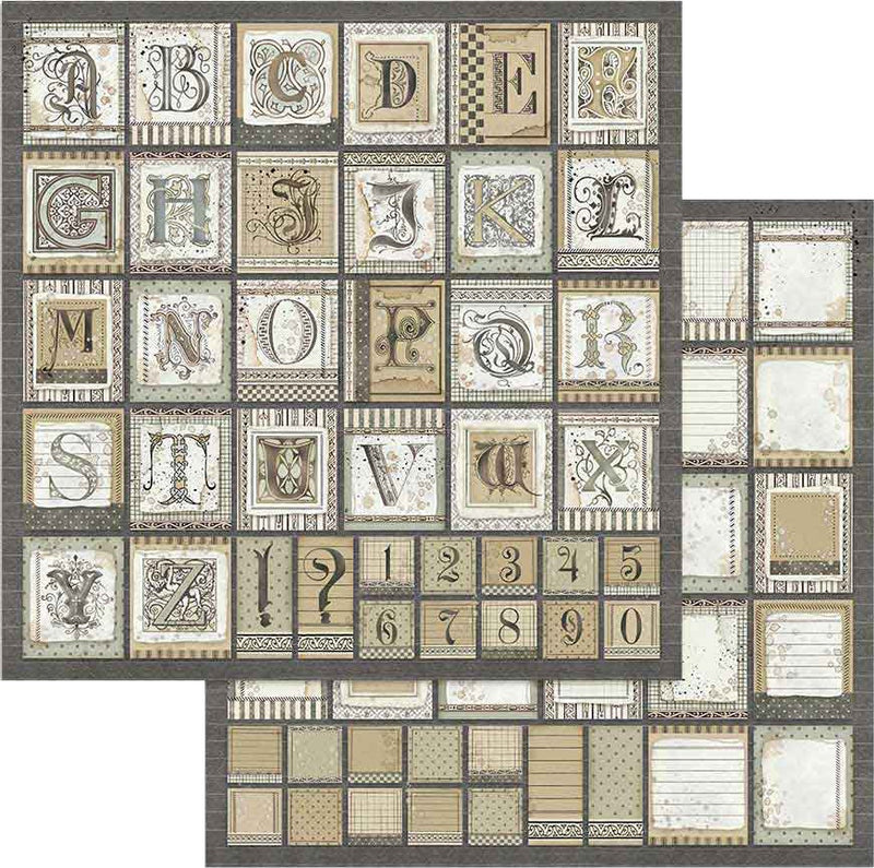 Stamperia - 12 x 12 Double Sided Paper - Alphabet