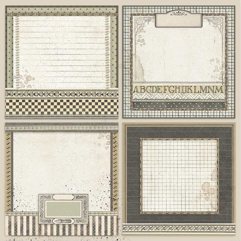 Stamperia - 12 x 12 Double Sided Paper - Calligraphy Cards