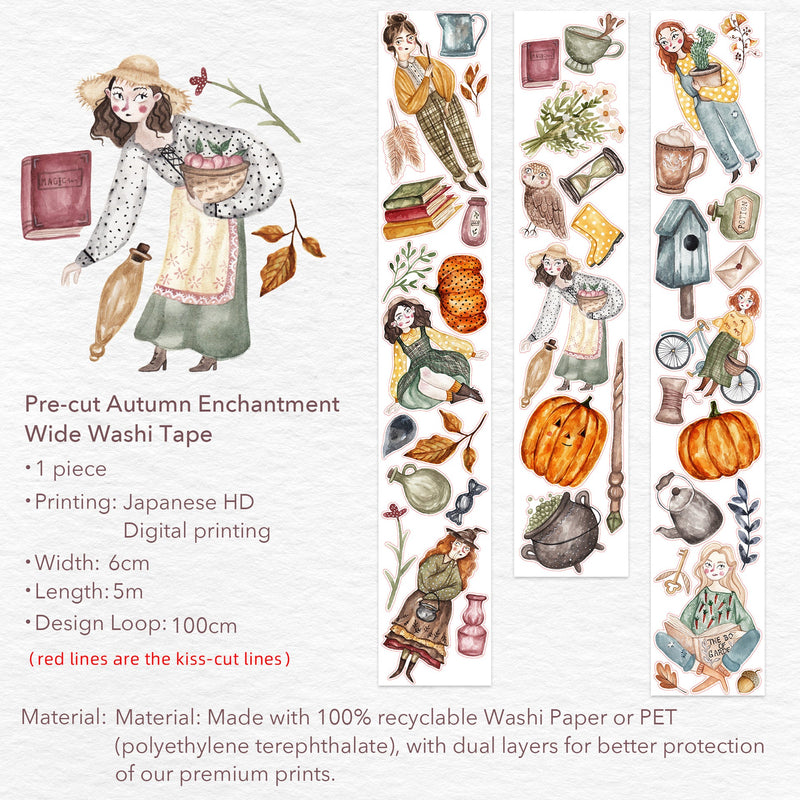 The Washi Tape Shop - Pre-cut Autumn Enchantment Wide Washi/PET Tape