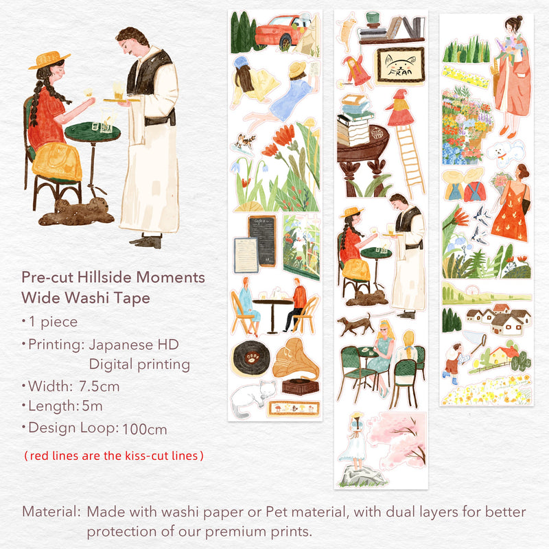 The Washi Tape Shop - Pre-cut Hillside Moments Wide Washi Tape