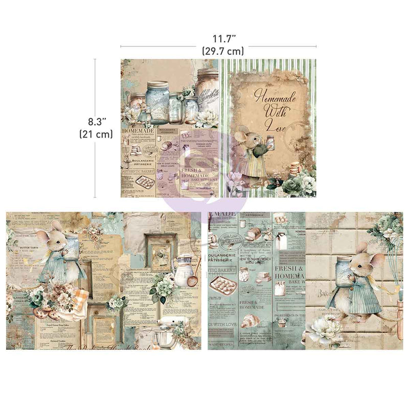 Prima Marketing - The Home Baker Collection - A4 Decoupage Sheets