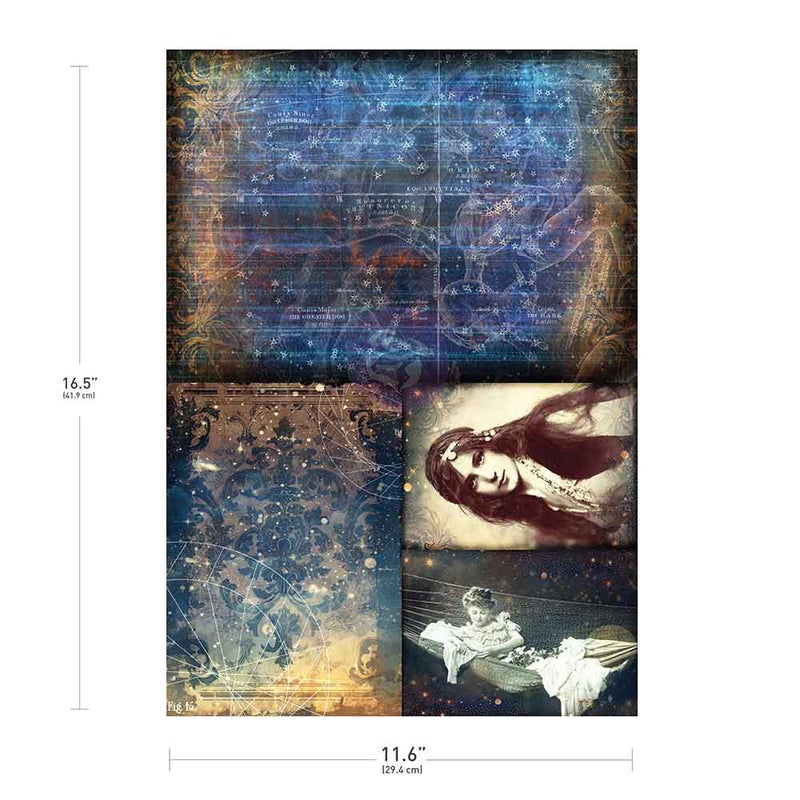 Prima Marketing - Finnabair Collection -  A3 Decoupage Fiber Paper – Nightdreaming