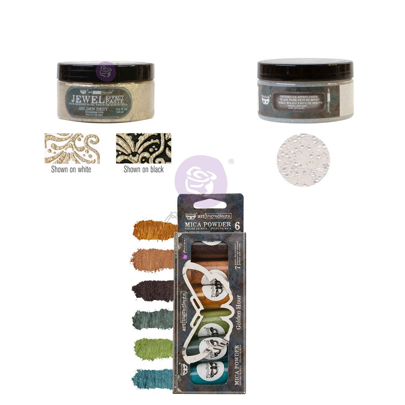 Prima Marketing - Finnabair - Time Traveller Effect Set – 2 Effect Pastes + Mica Powder Set