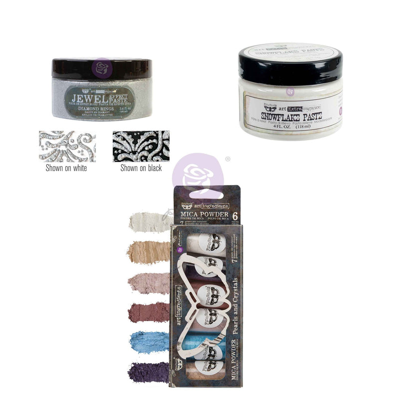 Prima Marketing - Finnabair - Steam and Frost Effect Set – 2 Effect Pastes + Mica Powder Set