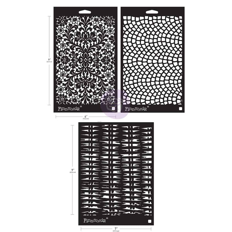 Prima Marketing -  Finnabair Collection - Stencil Set - Knots & Knits
