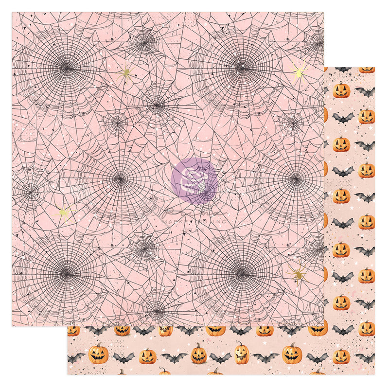 Prima - Magic Spell Collection - 12 x 12 Double Sided Paper - Spider Webs