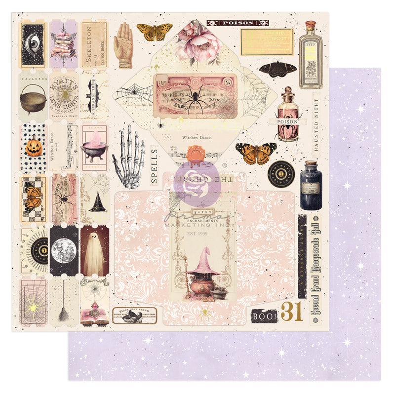 Prima - Magic Spell Collection - 12 x 12 Double Sided Paper - Found Objects