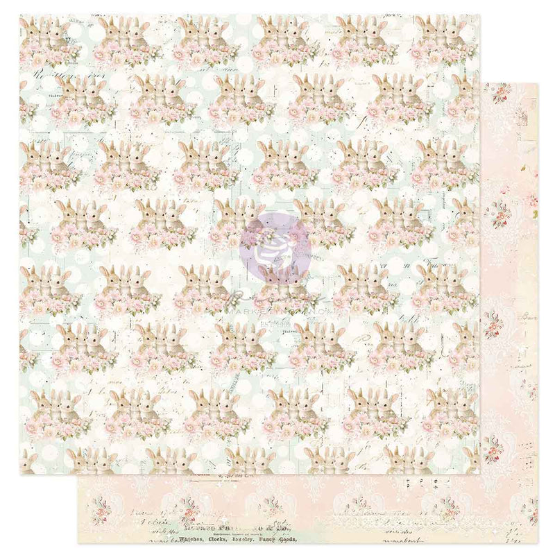 Prima - Among the Wildflowers - 12 x 12 Double Sided Paper - Bunny Hugs