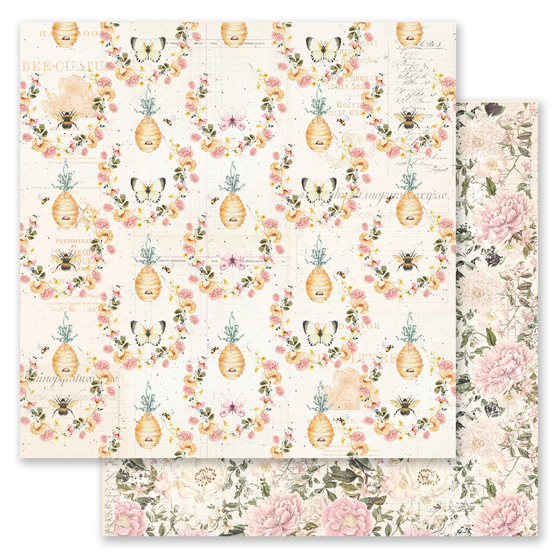 Prima - Miel Collection - 12 x 12 Double Sided Paper - Honeybee