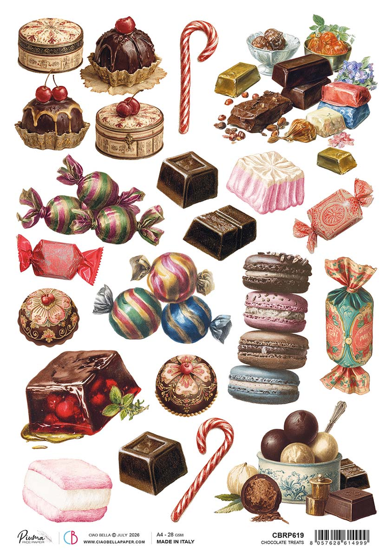 Ciao Bella - Chocolate Wanderlust - Rice Paper - A4 Chocolate Treats