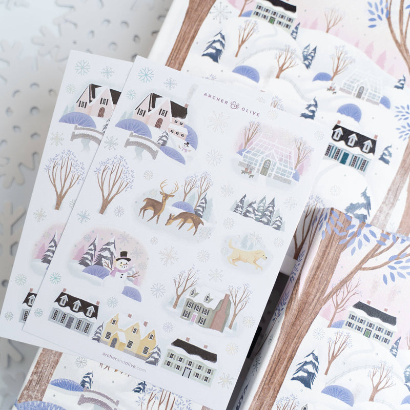 Archer and Olive - Winter Village Sticker Set