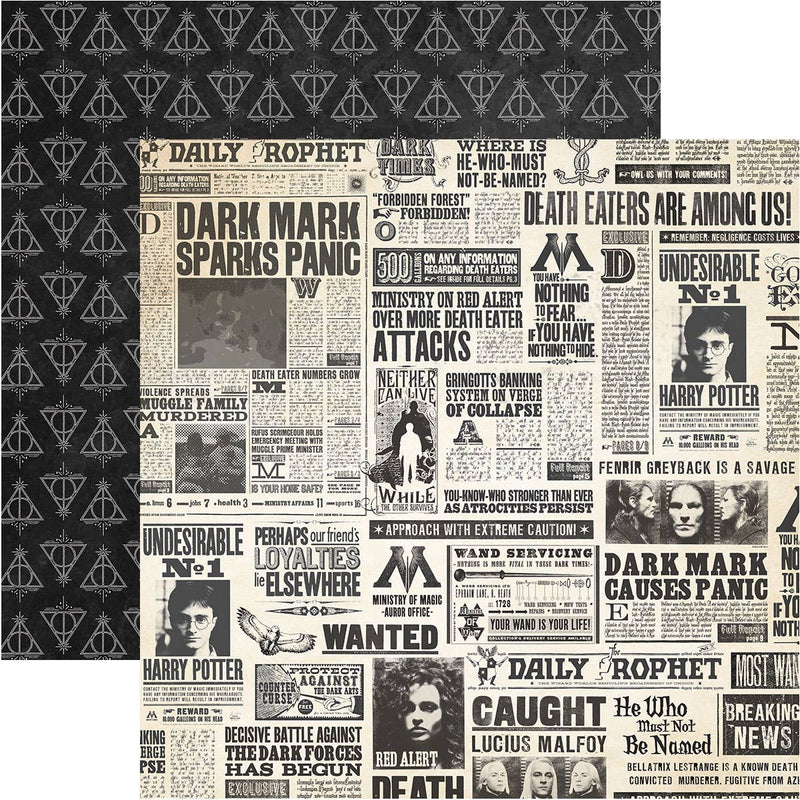 Paper House Productions - Harry Potter Newspaper 12 x 12 Scrapbook Paper