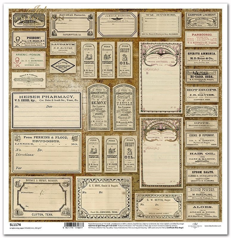 ITD Collection - SL1174 Scrapbooking Single Sheet