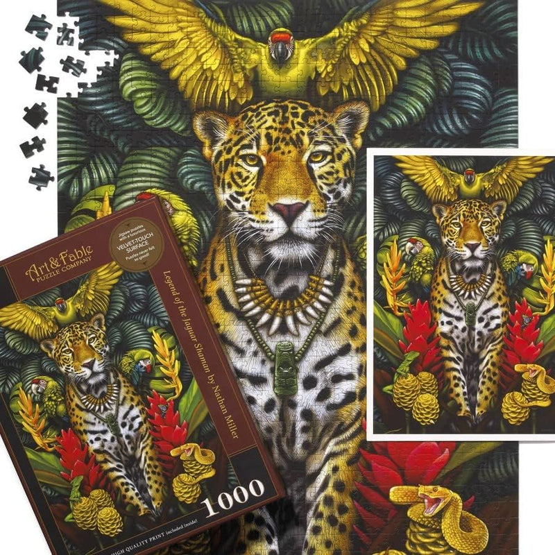 Art & Fable Puzzle Company - Legend of the Jaguar, 1000-pc Velvet-Touch Puzzle