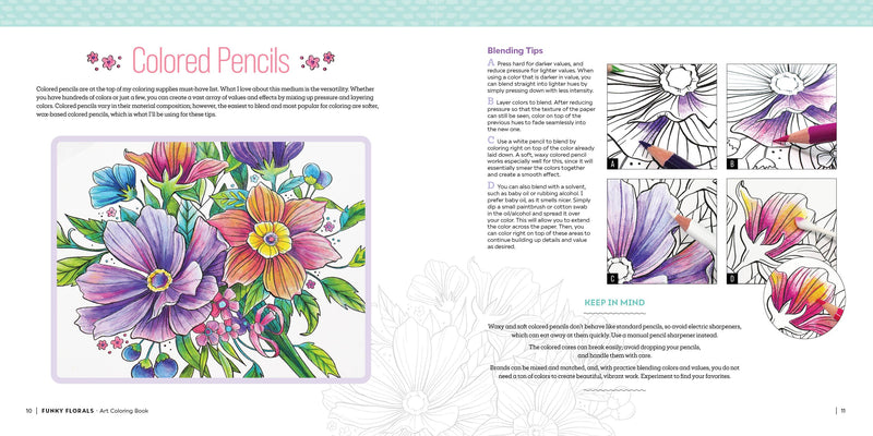 Megan Wells - Funky Florals Art Coloring Book