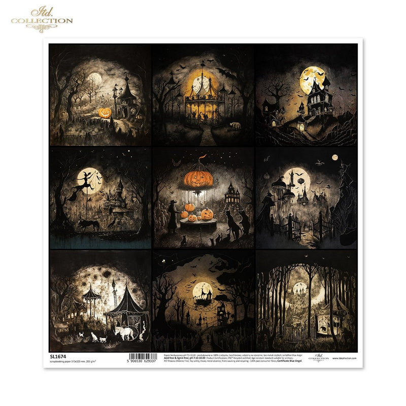 ITD Collection - Dark Landscapes Scrapbooking Single Sheet