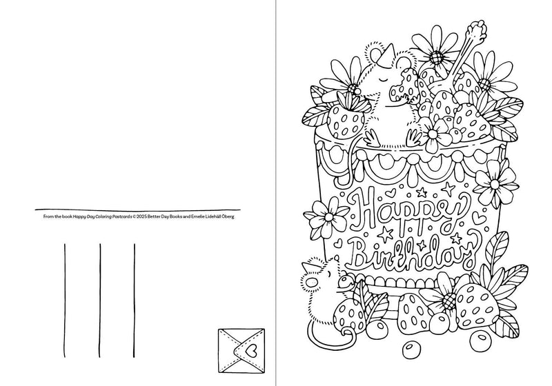 Emelie Lidehäll Öberg - Happy Day Coloring Postcards