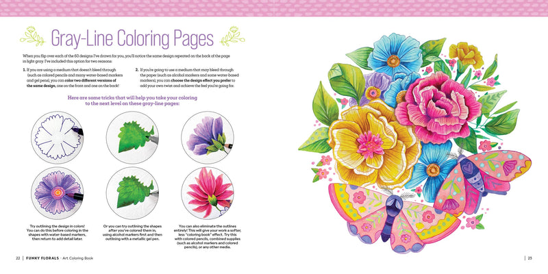 Megan Wells - Funky Florals Art Coloring Book