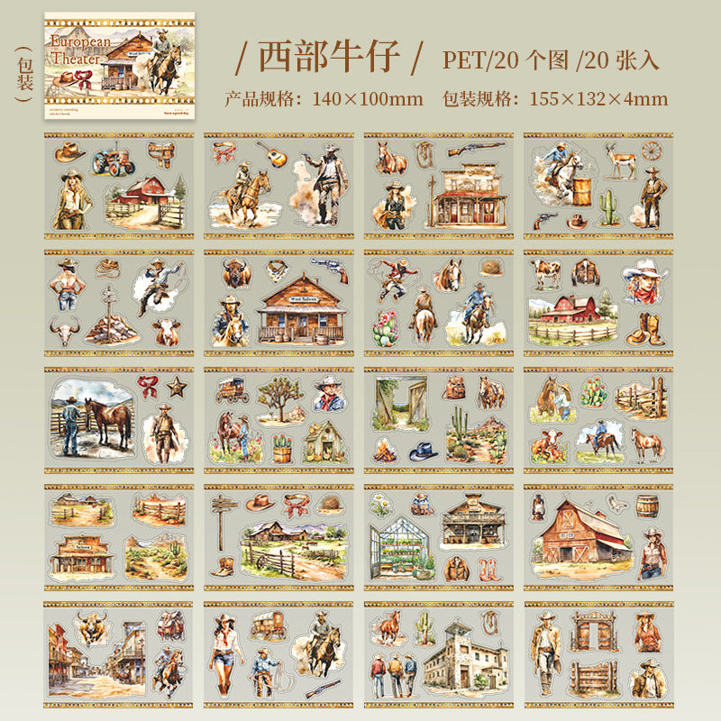European Theater 20-piece PET Sticker Book