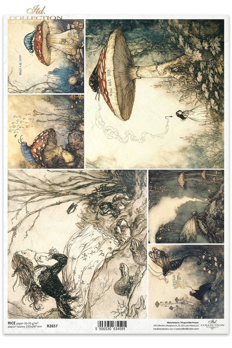 ITD Collection - Alice in Wonderland - Rice Paper - R2657