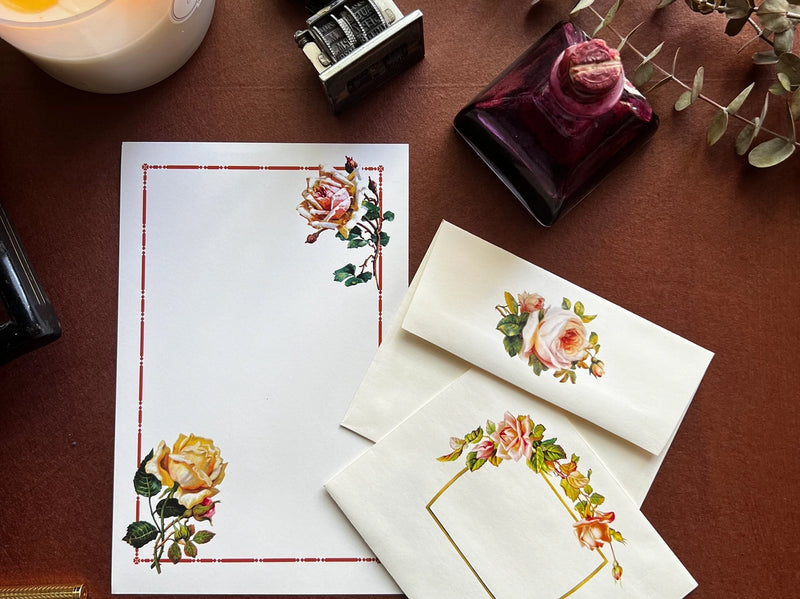 Laughing Elephant - Letter Writing Set - Roses