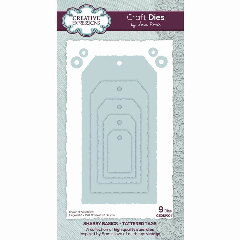 Creative Expressions - Sam Poole Shabby Basics Tattered Tags Craft Die