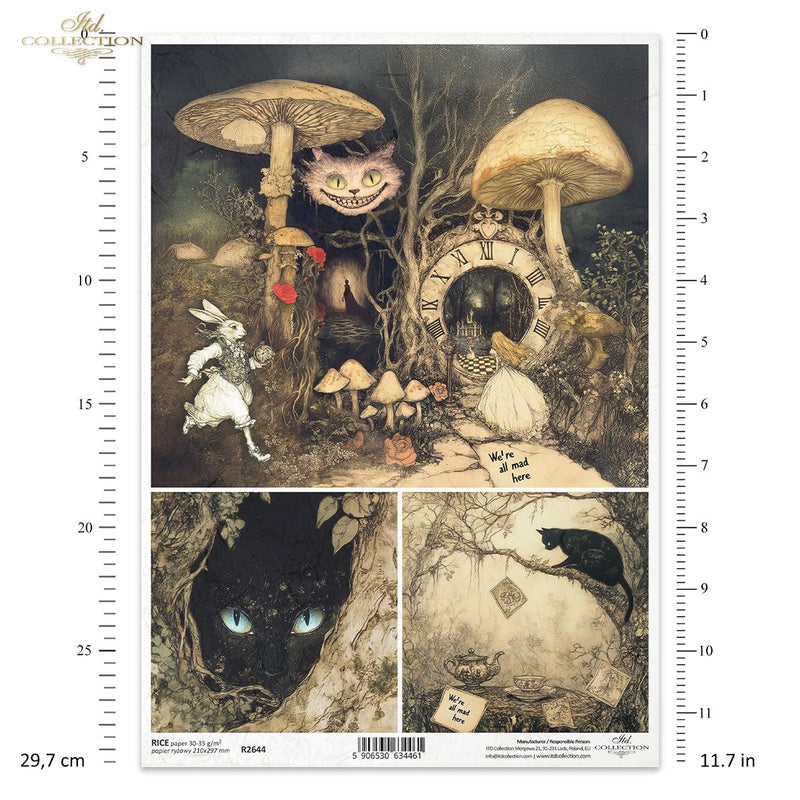 ITD Collection - Alice in Wonderland - Rice Paper - R2644