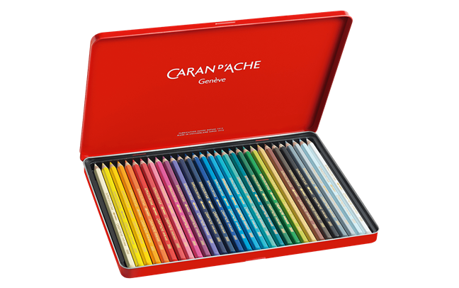 Caran d'Ache - Set of 30 Colored Pencils SUPRACOLOR™ Aquarelle in Metal Box