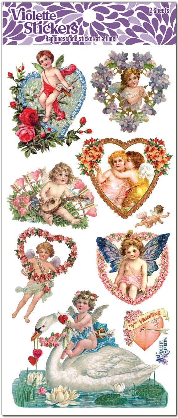 Violette Stickers - Victorian Love Angel Stickers