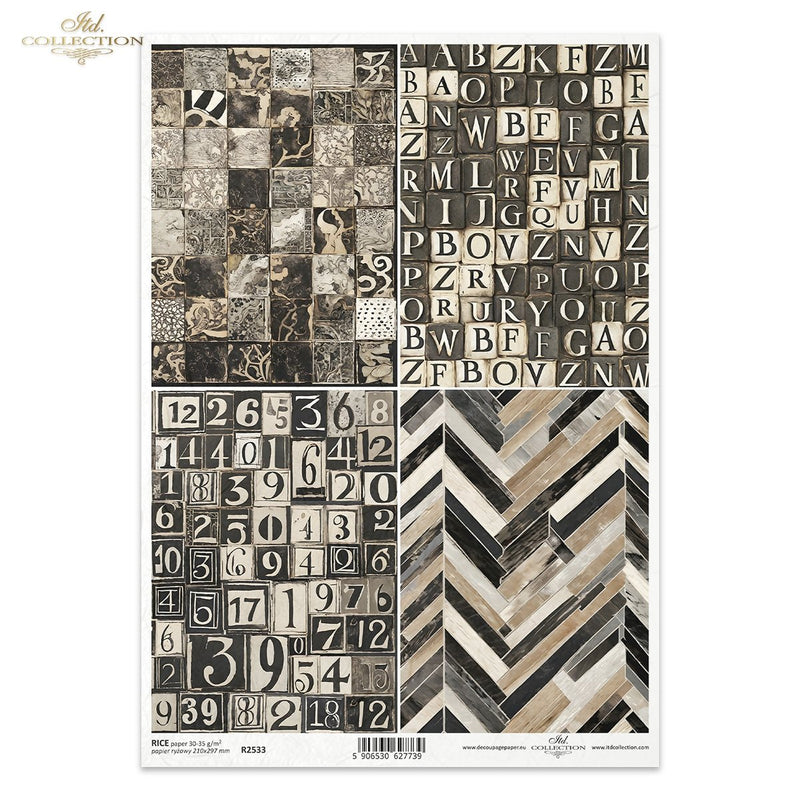 ITD Collection - Geometric Black and White - Rice Paper