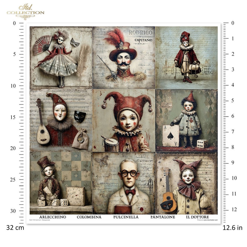 ITD Collection - Carnival - Masquerade - 12 x 12 Scrapbooking Papers