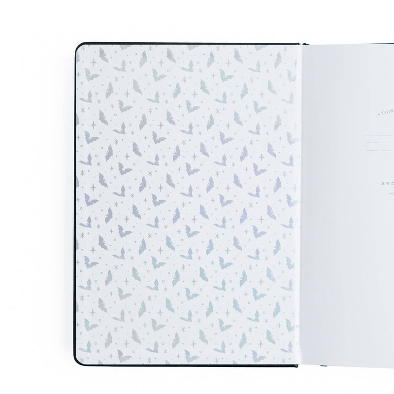 Archer and Olive - Cute Bat - Dot Grid A5 Notebook - White