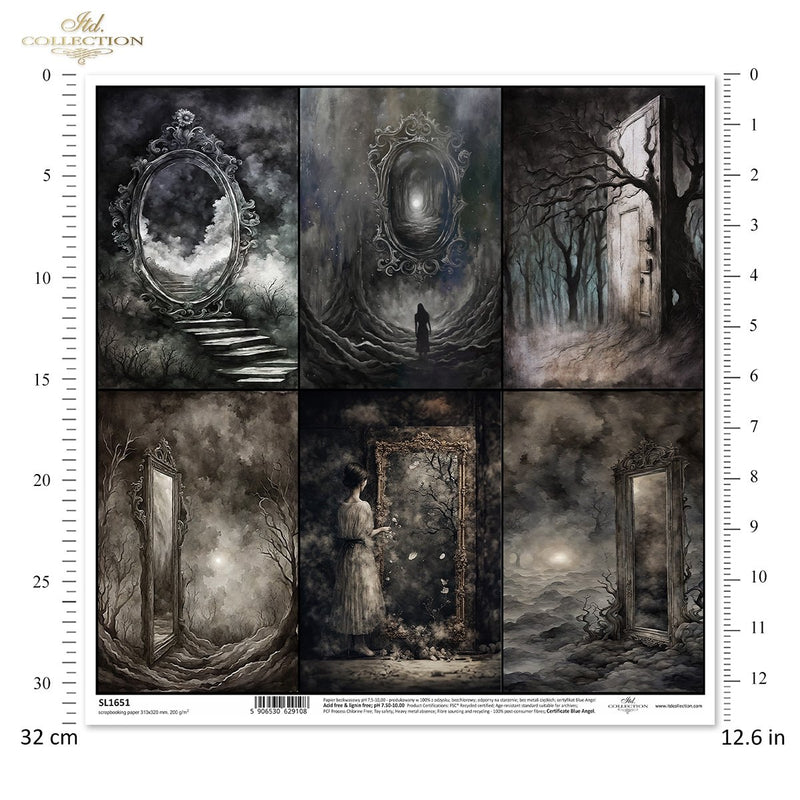 ITD Collection - Dark Landscapes Scrapbooking Single Sheet