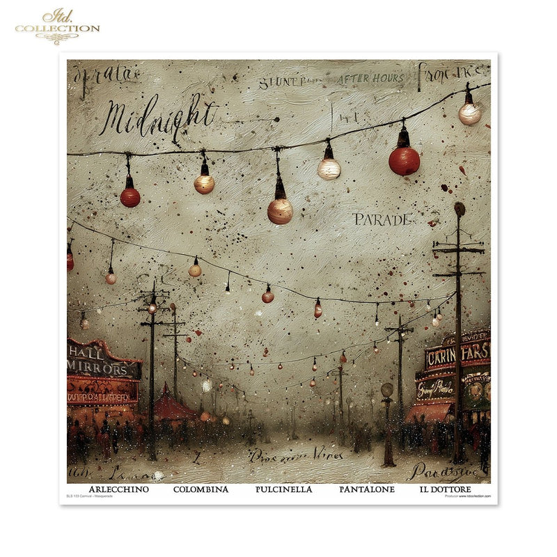 ITD Collection - Carnival - Masquerade - 12 x 12 Scrapbooking Papers