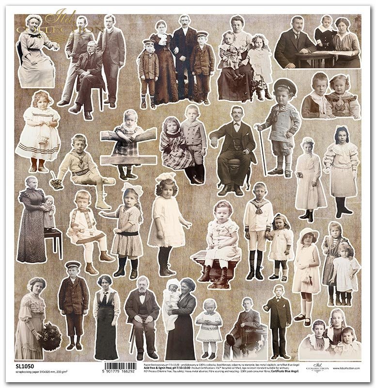 ITD Collection - Ephemeral Moments - People - Scrapbooking Single Sheet