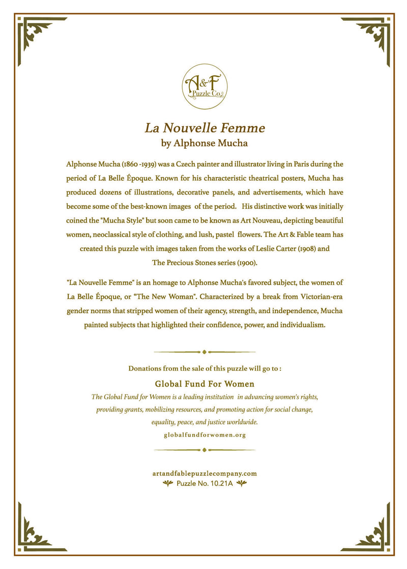 Art & Fable Puzzle Company - La Nouvelle Femme - 1000-pc Velvet-Touch Puzzle