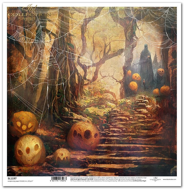 ITD Collection - Enchanted Halloween Forest - Scrapbooking Single Sheet