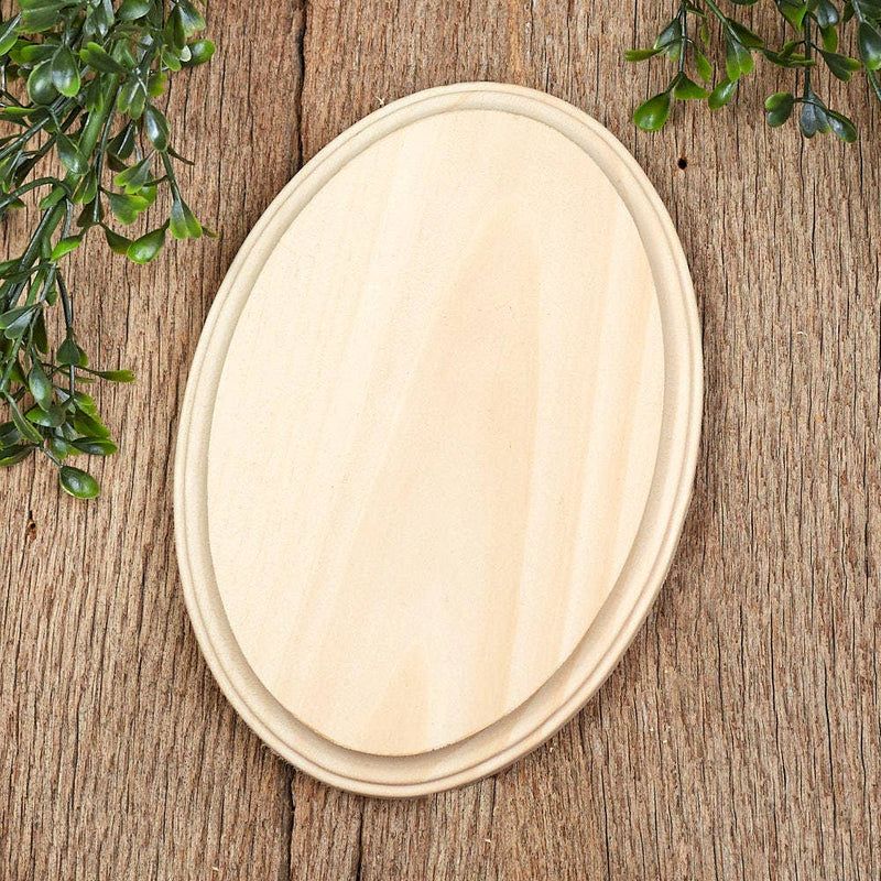 Root and Company - 7" x 5" x 3/4" Thick - Blank Unfinished Wood Oval Plaque