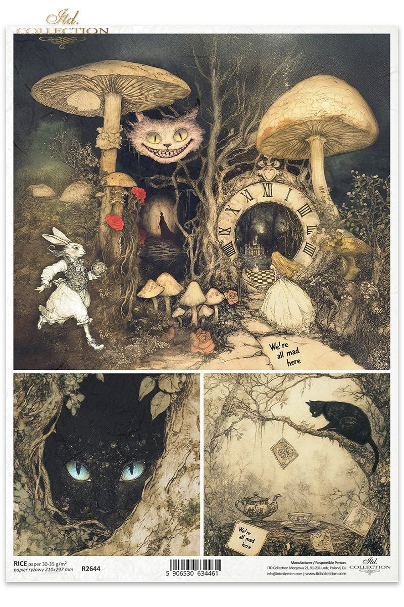 ITD Collection - Alice in Wonderland - Rice Paper - R2644