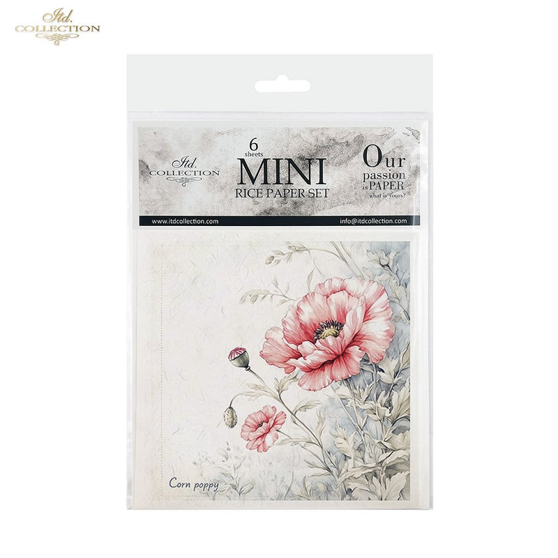 ITD Collection - Rice Paper Set Mini - Floral Shabby Chic - RSM175