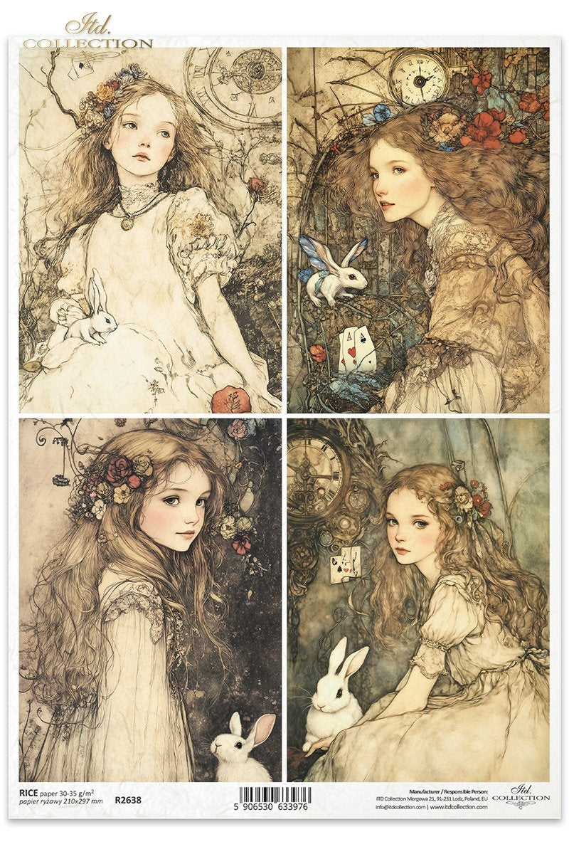 ITD Collection - Alice in Wonderland - Rice Paper - R2638